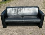 Zwarte leren bank, Huis en Inrichting, Ophalen, Gebruikt, Minder dan 75 cm, 150 tot 200 cm