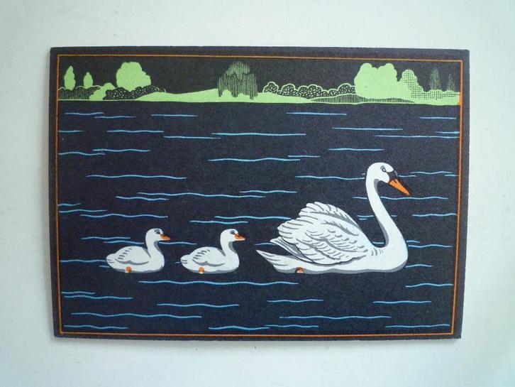Heel veel kaarten met zwaan zwanen vogels met jongen (1), Verzamelen, Ansichtkaarten | Dieren, Voor 1920, Vogel, Ophalen of Verzenden