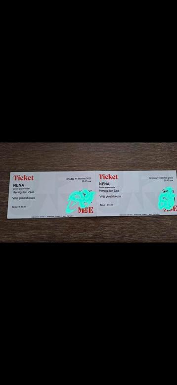 2 X Tickets voor Nena in Eindhoven  beschikbaar voor biedingen