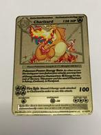 Gouden Charizard Metal Card - Pokémon 4/102, Hobby en Vrije tijd, Verzamelkaartspellen | Pokémon, Ophalen, Zo goed als nieuw, Losse kaart