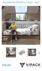 Spijlenbed, 1-persoons bed, bedbank met lattenbodem 90x200, Huis en Inrichting, Slaapkamer | Bedden, 90 cm, Gebruikt, Eenpersoons