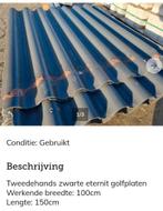 Gebruikte zwarte eternit golfplaten 100x150cm, Overige materialen, Gebruikt, Zwart, Ophalen of Verzenden