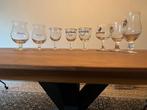 Zeven Belgische Bierglazen, Ophalen, Zo goed als nieuw, Bierglas