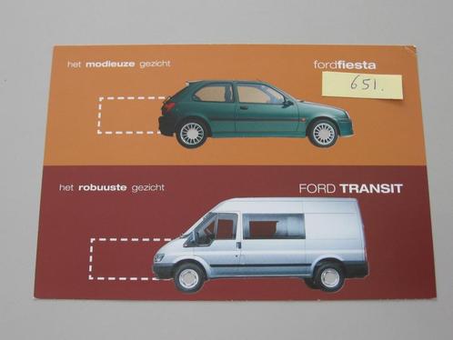 FRD 651 Ford doordruk kaart met Fiesta en Transit, folder, Boeken, Auto's | Folders en Tijdschriften, Zo goed als nieuw, Ford