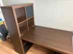 IKEA kallax bureau combinatie / bruin / 8 vakken, Huis en Inrichting, 70 tot 120 cm, Gebruikt, Ophalen of Verzenden