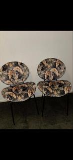 Set van 2 stoelen met tropisch motief, Ophalen, Gebruikt, Twee, Zwart