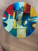 Gekleurde schaal, Ophalen, Rond, Glas
