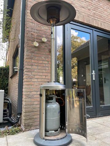 Terrasverwarmer (defect) + Gasfles beschikbaar voor biedingen