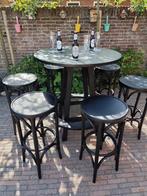 Statafel met 5 Barkrukken Thonet, Ophalen of Verzenden, Gebruikt, 60 tot 90 cm