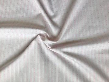 Lap stof wit roze gestreept 150x160 cm - katoen polyester beschikbaar voor biedingen