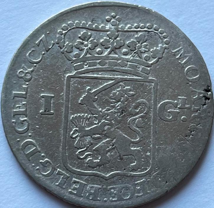 Gelderland zilveren gulden 1762, Postzegels en Munten, Munten | Nederland, Losse munt, 1 gulden, Vóór koninkrijk, Zilver, Ophalen of Verzenden