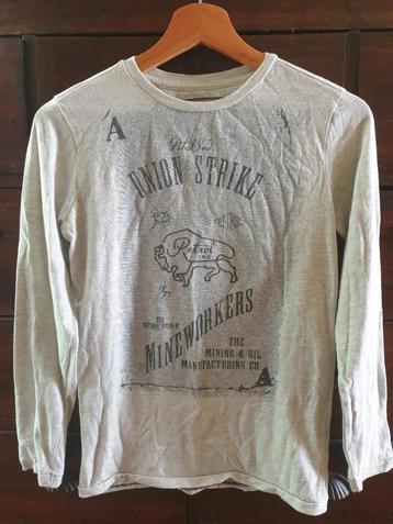 VINTAGE Longsleeve PETROL Jongen. Lichtgrijs, Maat 152 beschikbaar voor biedingen