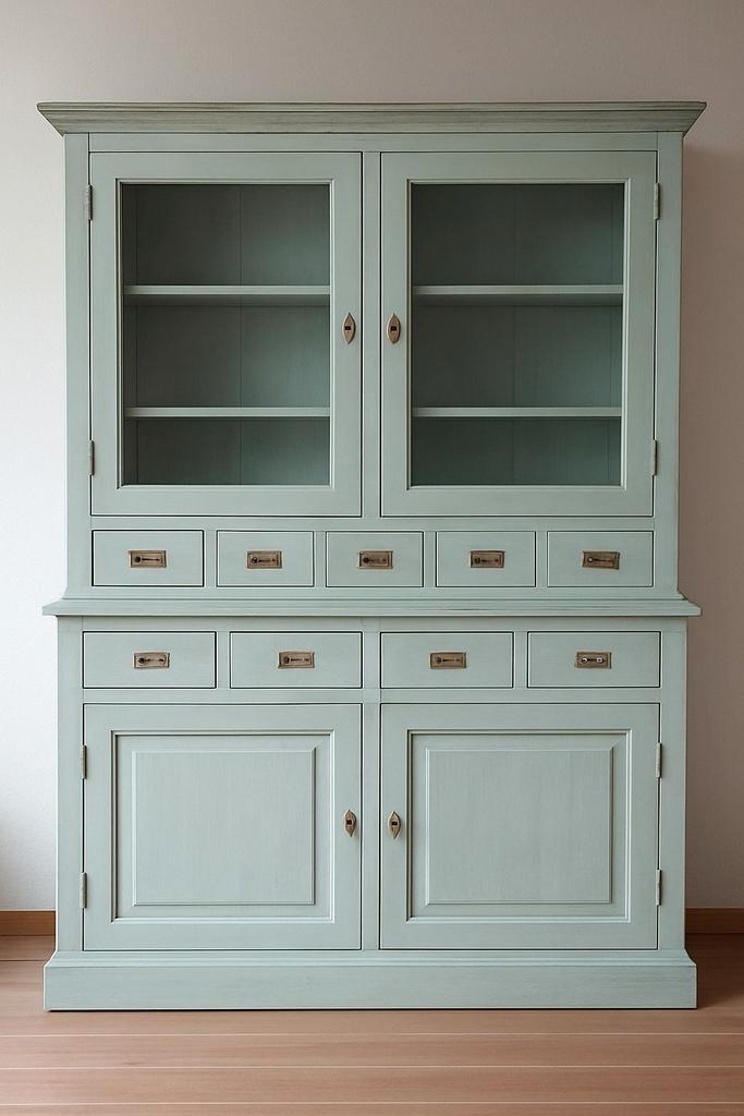 Een prachtige teak houten vitrinekast, Huis en Inrichting, Kasten | Buffetkasten, Gebruikt, 200 cm of meer, 25 tot 50 cm, Ophalen