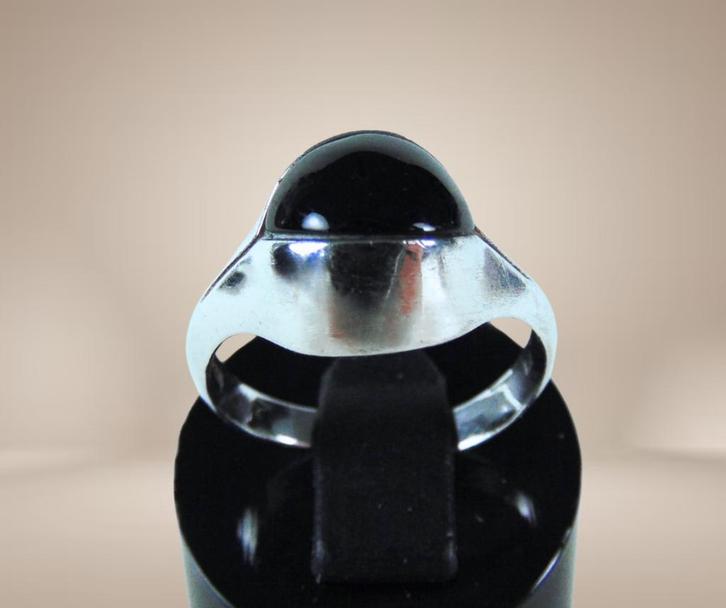 APARTE 835 zilveren MODERNIST onyx ring verstelbaar!, Sieraden, Tassen en Uiterlijk, Ringen, Zo goed als nieuw, Dame of Heer, 17 tot 18