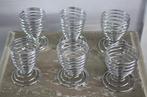 set van 6 metalen eierdopjes, Huis en Inrichting, Keuken | Servies, Overige materialen, Gebruikt, Overige typen, Ophalen of Verzenden
