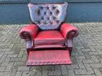 Chesterfield relaxfauteuil oxblood rood, Ophalen of Verzenden, Gebruikt, 75 tot 100 cm