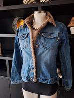 Jeans jasje met bont  M 38 40, Ophalen of Verzenden, Zo goed als nieuw, Maat 38/40 (M), Blauw