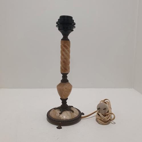 Tafellamp met onyx en brons, Huis en Inrichting, Lampen | Tafellampen, Gebruikt, Minder dan 50 cm, Metaal, Overige materialen