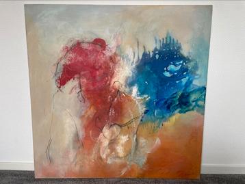 Te koop: mooi abstract schilderij, acrylverf. beschikbaar voor biedingen