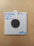 Duitse Rijk 2 Pfennig 1877 en 1875, Ophalen of Verzenden, Overige landen, Losse munt