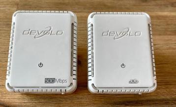 2x Devolo Powerline Adapters 500 Mbps–Compleet werkende set! beschikbaar voor biedingen