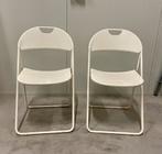 IKEA Kinno Vintage metalen klapstoelen by Niels Gammelgaard, Huis en Inrichting, Stoelen, Ophalen, Gebruikt, Twee, Wit
