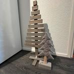 Houten mini kerstboom grijs 2x, Huis en Inrichting, Minder dan 25 cm, Grijs, Hout, Ophalen