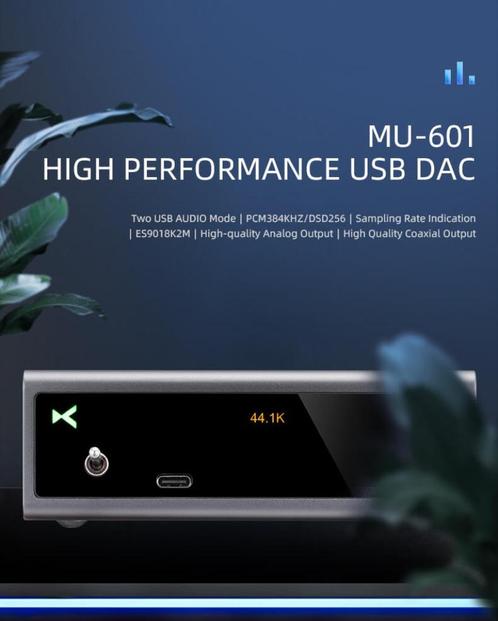 XDUOO MU-601 USB DAC ES9018K2M XMOS XU208 32bit 384kHz DSD25, Audio, Tv en Foto, Converters, Nieuw, Ophalen of Verzenden