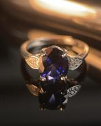 Natuurlijke blauwe saffier zilveren ring, Nieuw, Blauw, 20 of groter, Met edelsteen