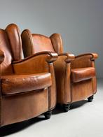 Set van 2 schapenleren fauteuils, Ophalen, Zo goed als nieuw, 75 tot 100 cm, 50 tot 75 cm
