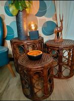 Vintage mimiset rotan/bamboe, Huis en Inrichting, Ophalen of Verzenden, Rond, Minder dan 55 cm, Minder dan 45 cm