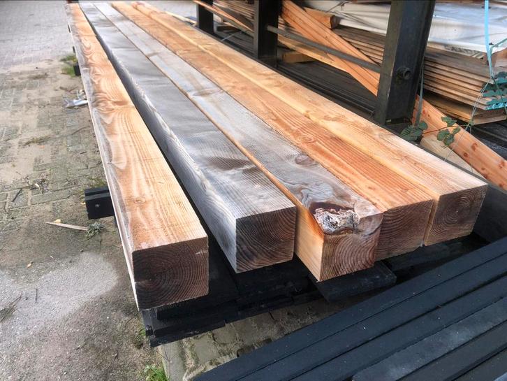 Douglas houten balken, 15x15x500 cm, licht vergrijst, Tuin en Terras, Palen, Balken en Planken, Balken, 250 cm of meer, Ophalen