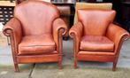 2 Chesterfield Bendic fauteuils klassiek cognac + BEZORGING, Gebruikt, ., Chesterfield, Ophalen of Verzenden