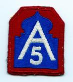 WO2 US 5th Army patch, Ophalen of Verzenden, Landmacht, Amerika, Embleem of Badge