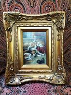 Schilderij olieverf op paneel honden, Antiek en Kunst, Ophalen