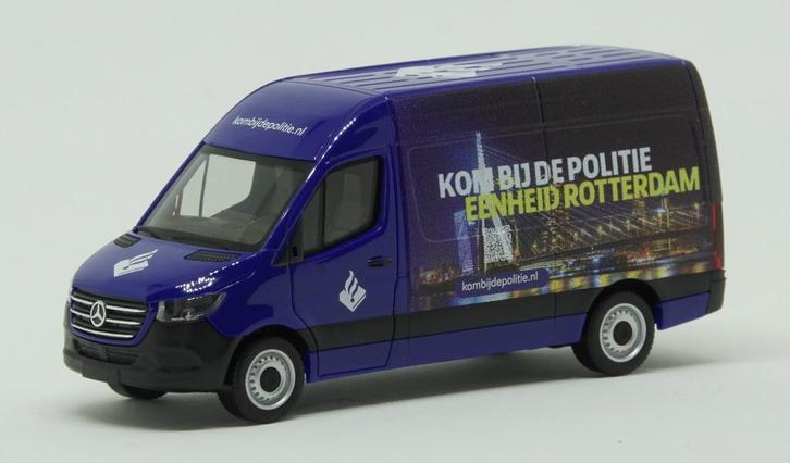 Herpa Politie-wervingsbus Rotterdam 1:87, Hobby en Vrije tijd, Modelauto's | 1:87, Nieuw, Auto, Herpa, Ophalen of Verzenden