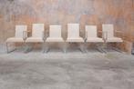 ZGANieuw 6 leren Bert Plantagie Clark design stoelen, Vijf, Zes of meer stoelen, Design, Metaal, Zo goed als nieuw