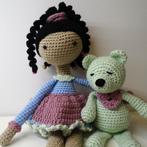 Gehaakte pop met beertje, Verzenden, Nieuw, Overige typen