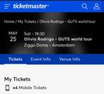 Olivia Rodrigo | 4x staanplaats | 25 mei Amsterdam, Tickets en Kaartjes, Drie personen of meer