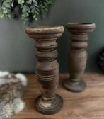 Houten Kandelaar  25 cm - Sfeervolle Verlichting, Bruin, Nieuw, Ophalen of Verzenden, Nvt