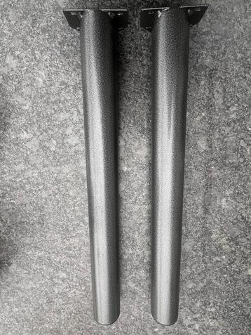 Meubelpoot / Tafelpoot rond staal 7,6x72cm zwart 2 stuks