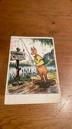 Retro vintage voor het kind kaart gelopen kangoeroe vissen, Verzenden, 1940 tot 1960, Kinderen