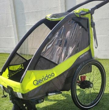 Qeriddo kinderkar en aanhanger met de fiets beschikbaar voor biedingen