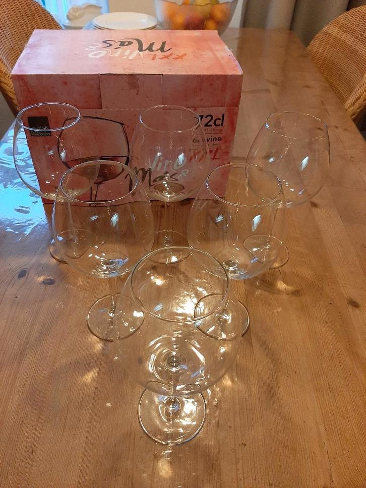 ROYAL LEERDAM - 6 RODE WIJN GLAZEN - KRISTAL - NIEUW IN DOOS, Huis en Inrichting, Keuken | Servies, Nieuw, Glas of Glazen, Effen