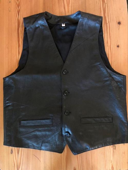 Zwart leren gilet maat m, Kleding | Heren, Kostuums en Colberts, Nieuw, Maat 48/50 (M), Zwart, Ophalen of Verzenden
