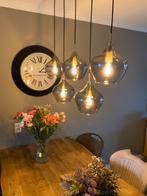 Hanglamp 5 lichts met smoke glas, Ophalen of Verzenden, Zo goed als nieuw, Glas, 75 cm of meer