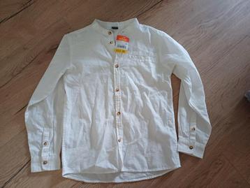 Witte jongens blouse 134, nieuw