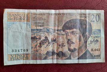 100Francs en 20F Frankrijk bankbiljet beschikbaar voor biedingen