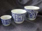 Drie delfts blauwe overpotten Sphinx, Ophalen of Verzenden