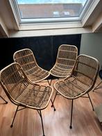 4 rotan eetkamerstoelen, Ophalen, Bruin, Riet of Rotan, Zo goed als nieuw